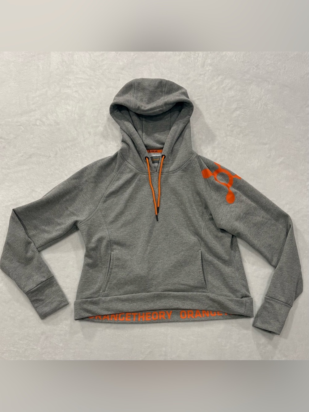 Orangetheory Gray Pullover Hoodie Sweatshirt w/ Logo Women’s Size L